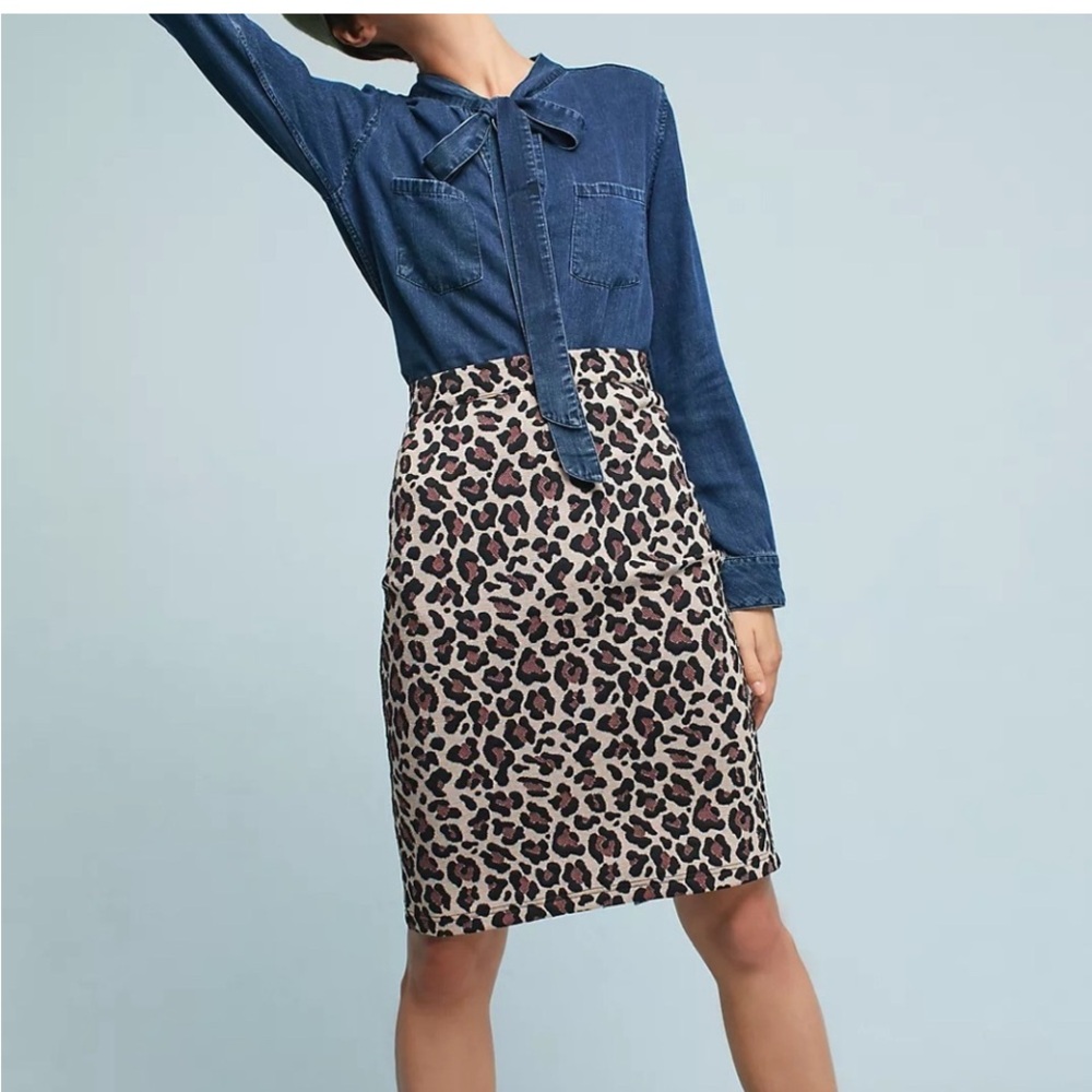 Maeve Leopard Print Pencil Skirt for Work